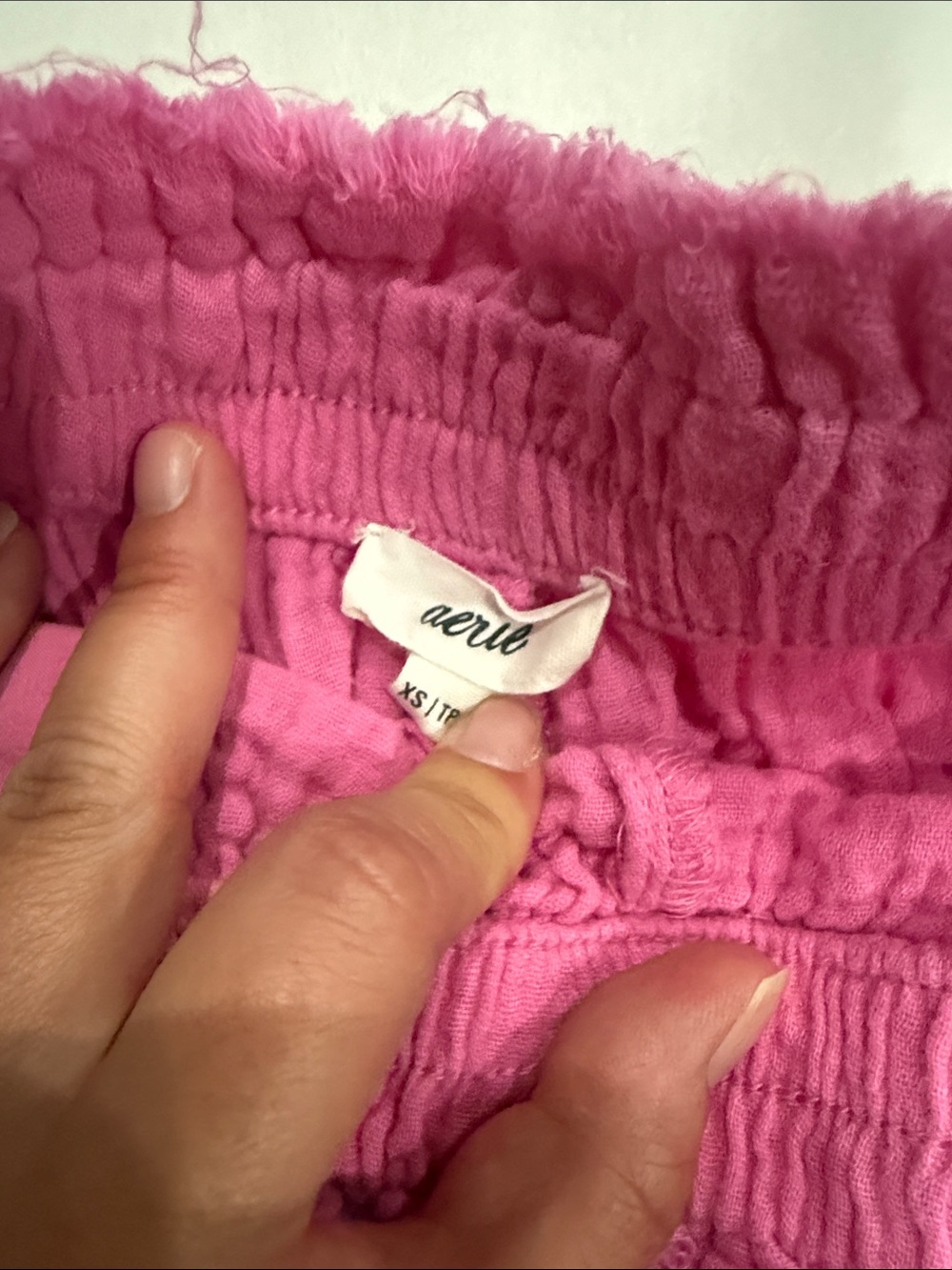 aerie Pink High-Rise Gauze Pull-On Shorts - Picture 2 of 3